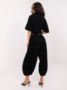 Spodnie materiałowe damskie, czarne, Italy Moda