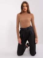 Spodnie materiałowe damskie, czarne, Lakerta