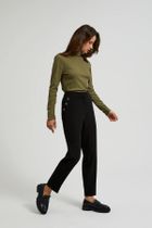 Spodnie materiałowe damskie, czarne, Moodo