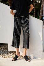 Spodnie materiałowe damskie, czarne, Moodo