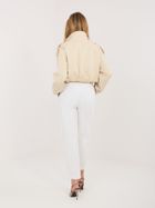 Spodnie materiałowe damskie, ecru, Italy Moda