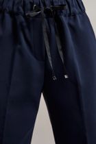 Spodnie materiałowe damskie, granatowe, Moodo