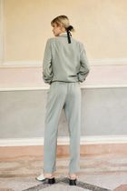 Spodnie materiałowe damskie, khaki, Moodo