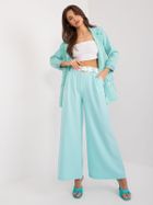 Spodnie materiałowe damskie, miętowe, Italy Moda