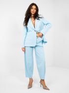 Spodnie materiałowe damskie, niebieskie, Italy Moda