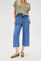 Spodnie materiałowe damskie, niebieskie, Moodo