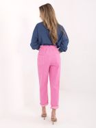 Spodnie materiałowe damskie, różowe, Italy Moda