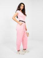 Spodnie materiałowe damskie, różowe, Italy Moda
