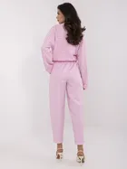 Spodnie materiałowe damskie, różowe, Italy Moda