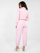 Spodnie materiałowe damskie, różowe, Italy Moda