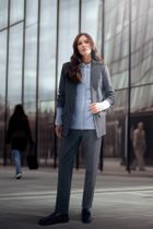 Spodnie materiałowe damskie, szare, Moodo