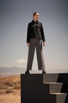 Spodnie materiałowe damskie, szare, Moodo