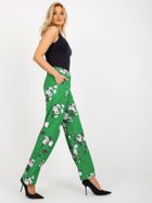 Spodnie materiałowe damskie, zielone, Lakerta