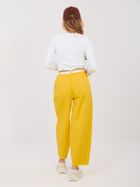 Spodnie materiałowe damskie, żółte, Italy Moda