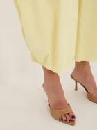 Spodnie materiałowe damskie, żółte, Italy Moda
