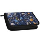 Starpak, piórnik rozkładany, pojedynczy, z wyposażeniem, Football Blue