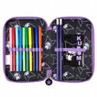 St.Majewski, Kuromi, piórnik rozkładany, podwójny, z wyposażeniem, Black