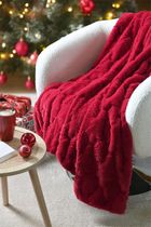 Stof, koc pluszowy hohoho, ze świątecznym wzorem, 130-160 cm