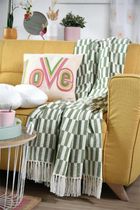 Stof, koc z frędzlami, Sweetlove, 125-150 cm