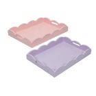 Storage Solutions, zestaw 2 drewnianych pastelowych tacek, matowe wykończenie