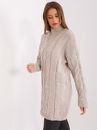 Sukienka damska z wełną, beżowa, Rue Paris