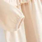 Sukienka dziewczęca z długim rękawem, beżowa, Nicol