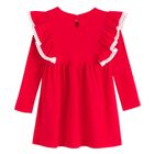 Sukienka dziewczęca z długim rękawem, czerwona, Nicol