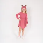 Sukienka dziewczęca z długim rękawem, różowa, Nicol