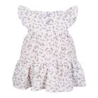 Sukienka dziewczęca z krótkim rękawem, biała, Eevi