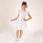 Sukienka dziewczęca z krótkim rękawem, biała, Nicol