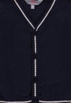 Sweter chłopięcy, rozpinany, granatowy, Kanz