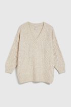 Sweter damski, beżowy, Moodo