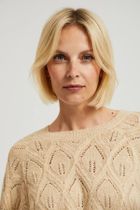 Sweter damski, beżowy, Moodo