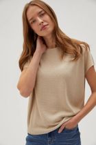 Sweter damski, beżowy, Moodo