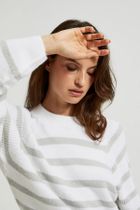 Sweter damski, biały, Moodo