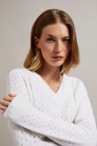Sweter damski, biały, Moodo