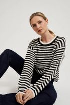 Sweter damski, czarno-biały, Moodo