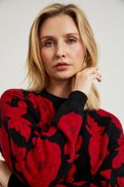 Sweter damski, czarny, Moodo