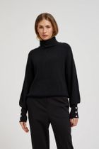 Sweter damski, czarny, Moodo