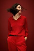 Sweter damski, czerwony, Moodo