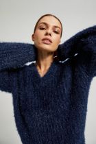 Sweter damski, granatowy, Moodo
