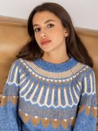 Sweter damski, niebieski, Rue Paris