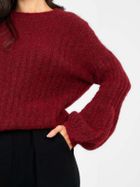 Sweter damski, oversize, bordowy, Italy Moda