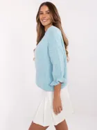 Sweter damski, oversize, niebieski, Italy Moda