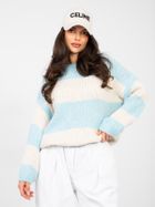 Sweter damski, oversize, niebieski, Italy Moda