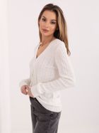 Sweter damski, rozpinany, biały, Sublevel