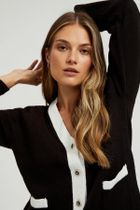 Sweter damski, rozpinany, czarny, Moodo