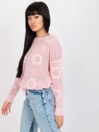 Sweter damski z kapturem, różowy, Rue Paris