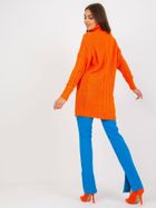 Sweter damski z wełną, pomarańczowy, Rue Paris