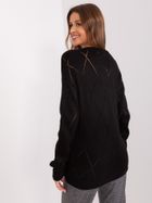 Sweter damski z wełną, rozpinany, czarny, Rue Paris